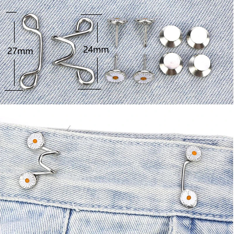 Women Skirt Pants Jeans Adjustable Waist Clip Metal Pins Clothing Accessories Sewing Women'S Brooch Set Tighten Waist Brooches