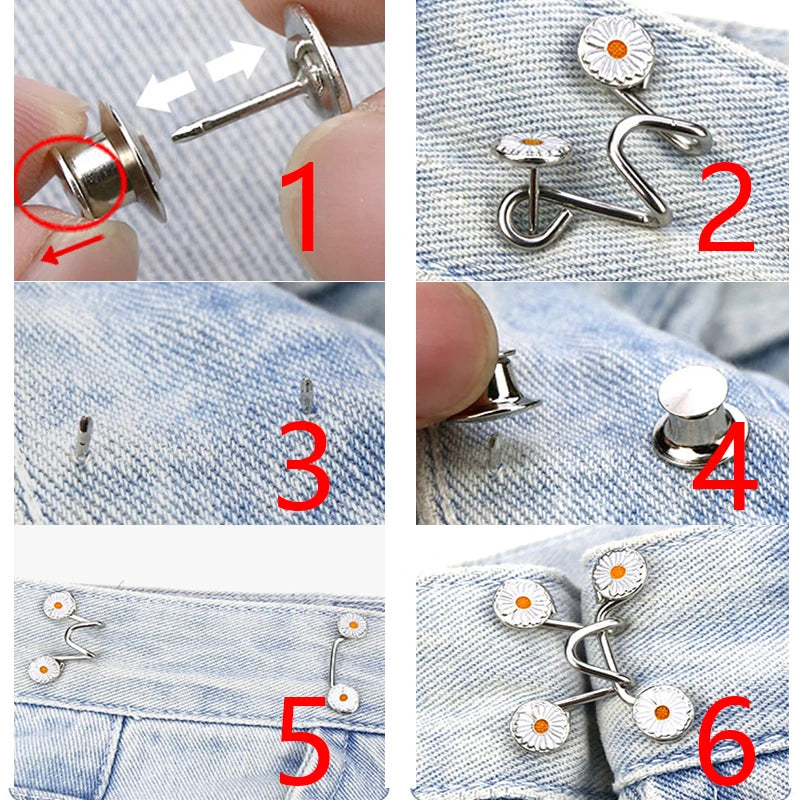 Women Skirt Pants Jeans Adjustable Waist Clip Metal Pins Clothing Accessories Sewing Women'S Brooch Set Tighten Waist Brooches