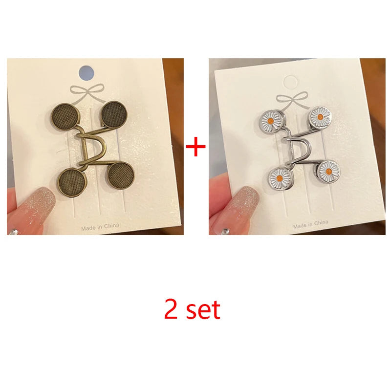 Women Skirt Pants Jeans Adjustable Waist Clip Metal Pins Clothing Accessories Sewing Women'S Brooch Set Tighten Waist Brooches